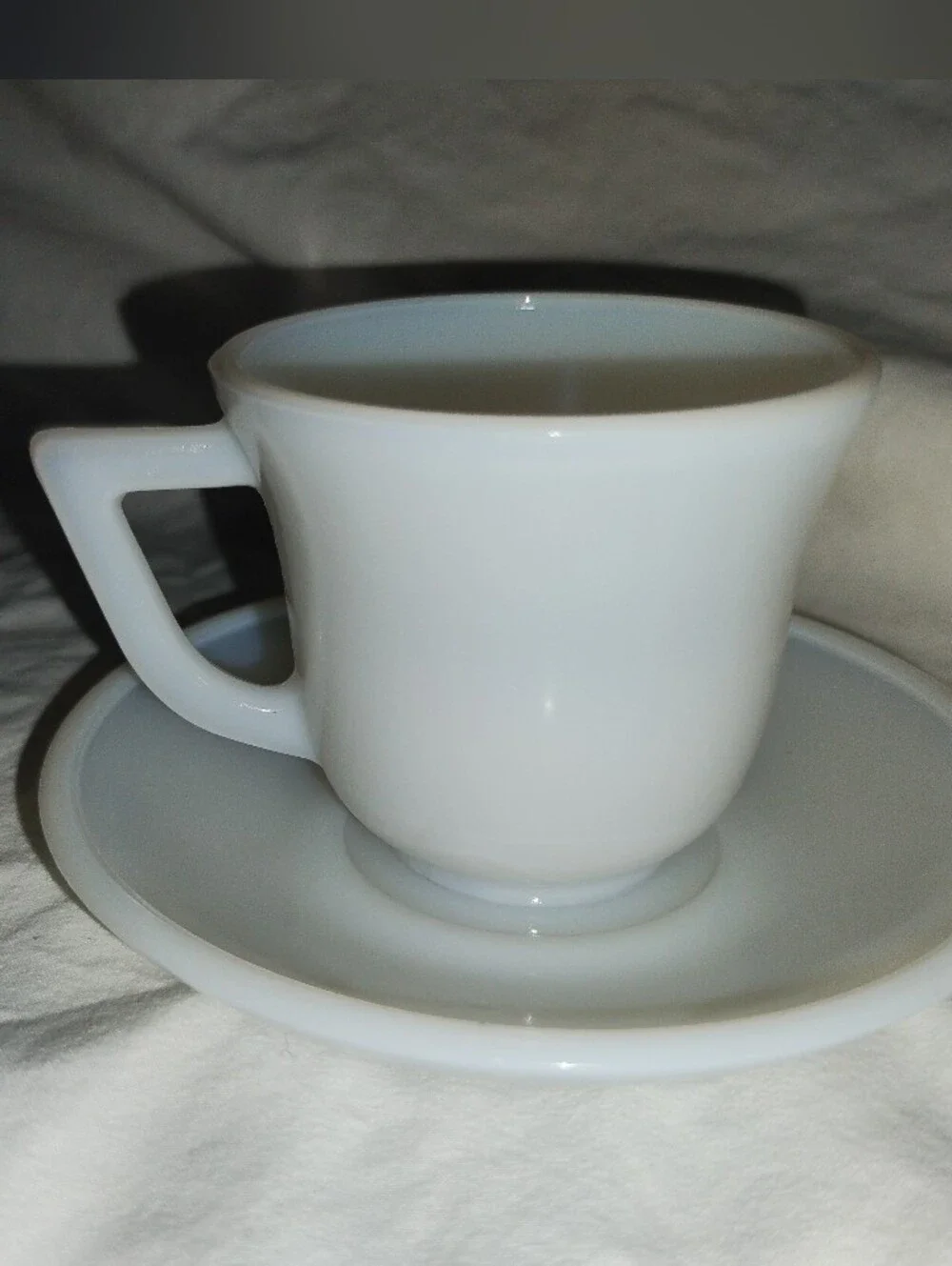 Vintage Child Milk Glass Tea Cup And Saucer